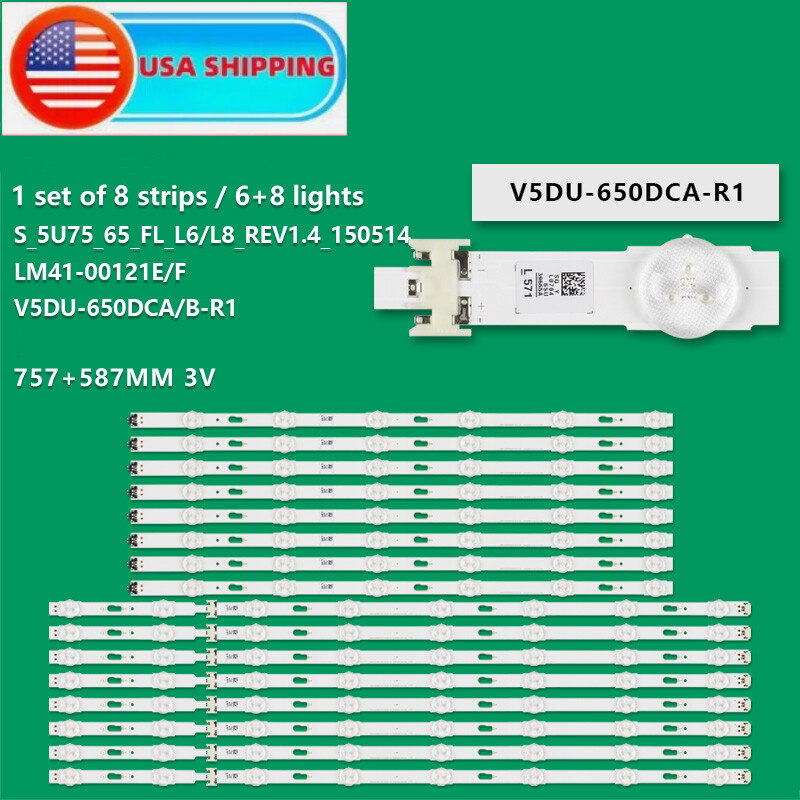 New Samsung UN65MU6500FXZA LED Backlight Strip Set (16) BN96-39665A BN96-39666A