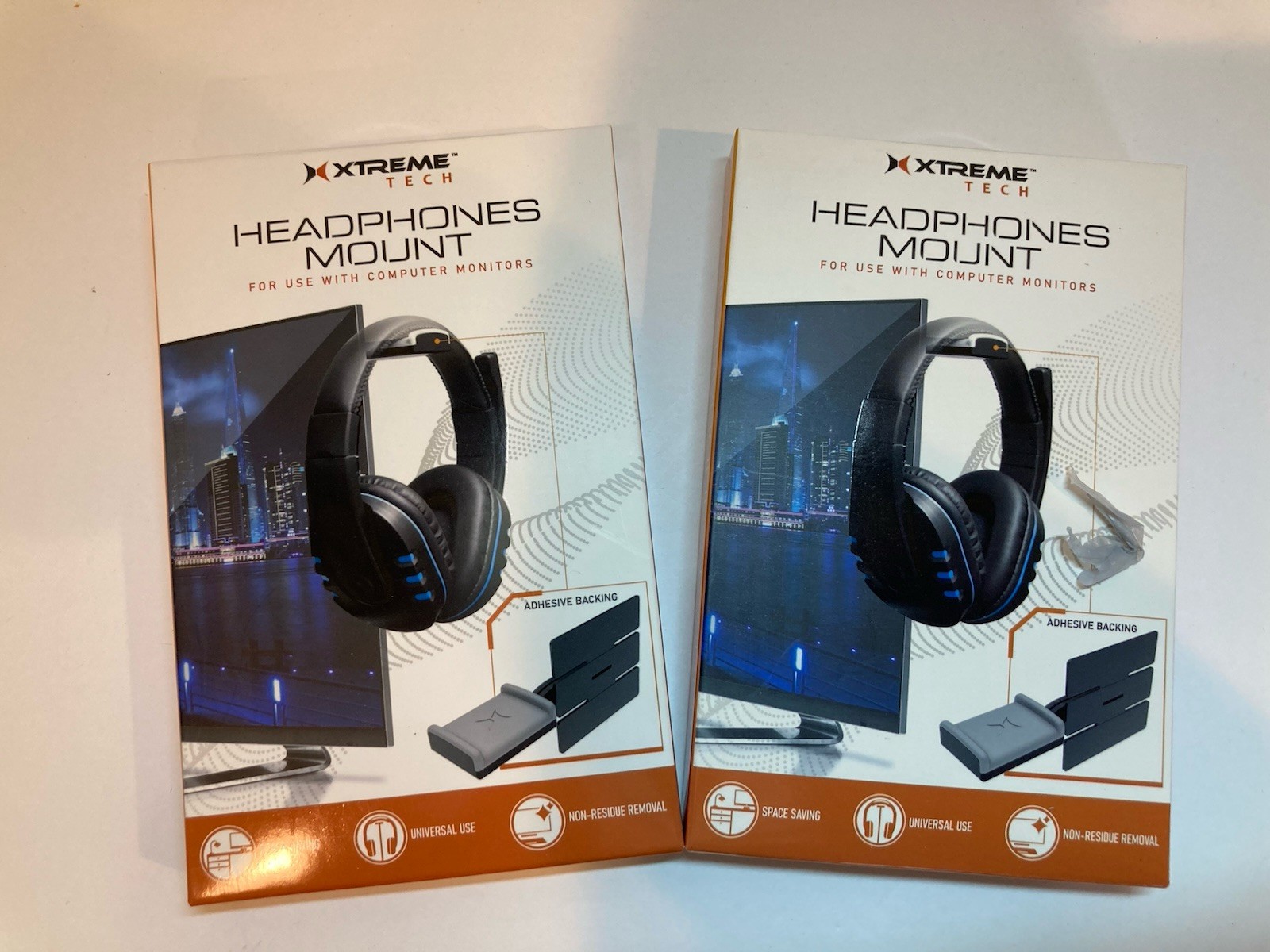 (2)Xtreme Tech Headphone Mount Hanger for Computer Monitors & Desk Organization