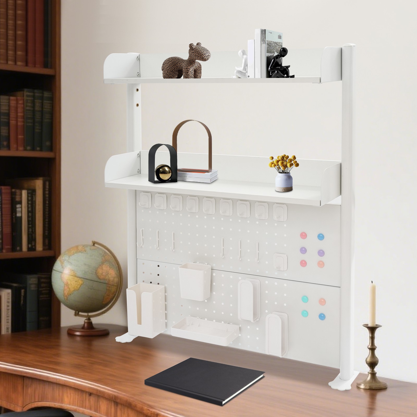 Tabletop Pegboard Bookshelf Clamp On Desk Organizer Multipurpose Bookshelf US