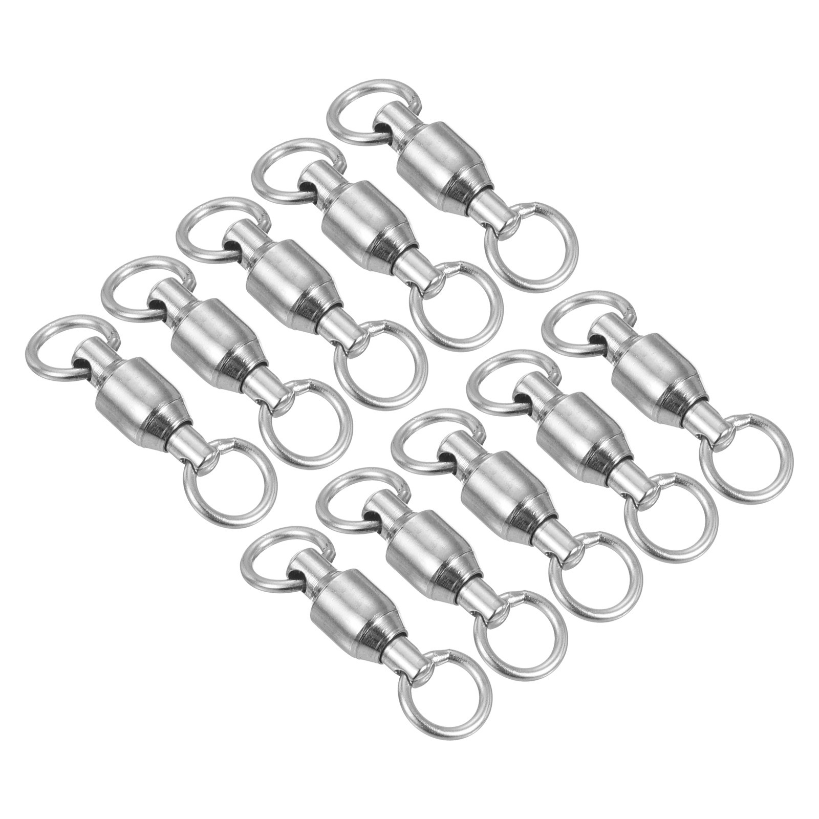 Ball Bearing Swivel, 10Pcs 72lb Carbon Steel Rolling Fishing Tackle, Silver23
