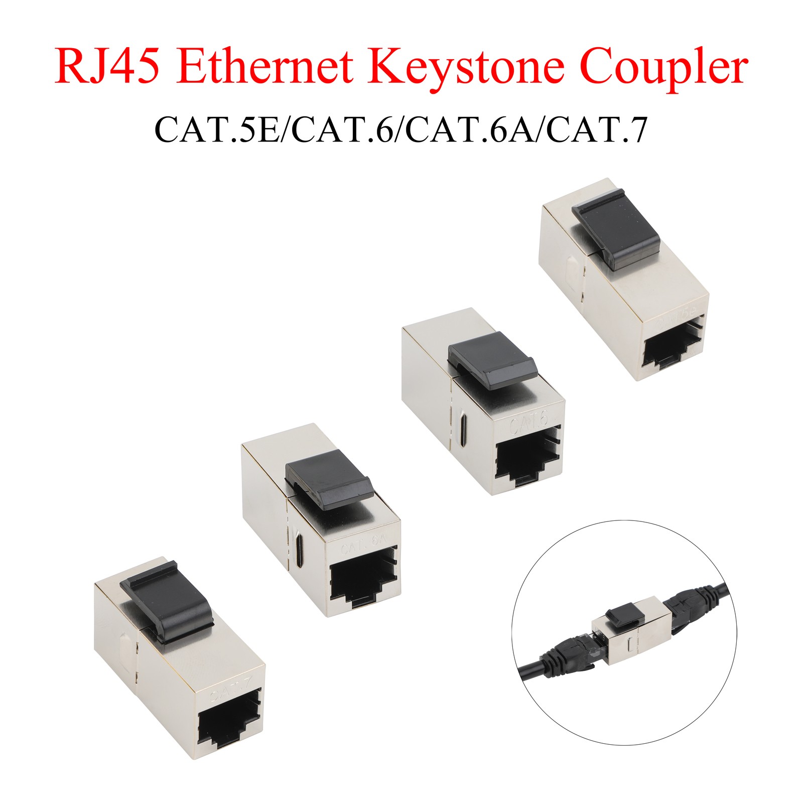 5/10/20/25 X pcs Lot CAT.5E/6/6A/7 Shielded Inline RJ45 Keystone Wall Coupler