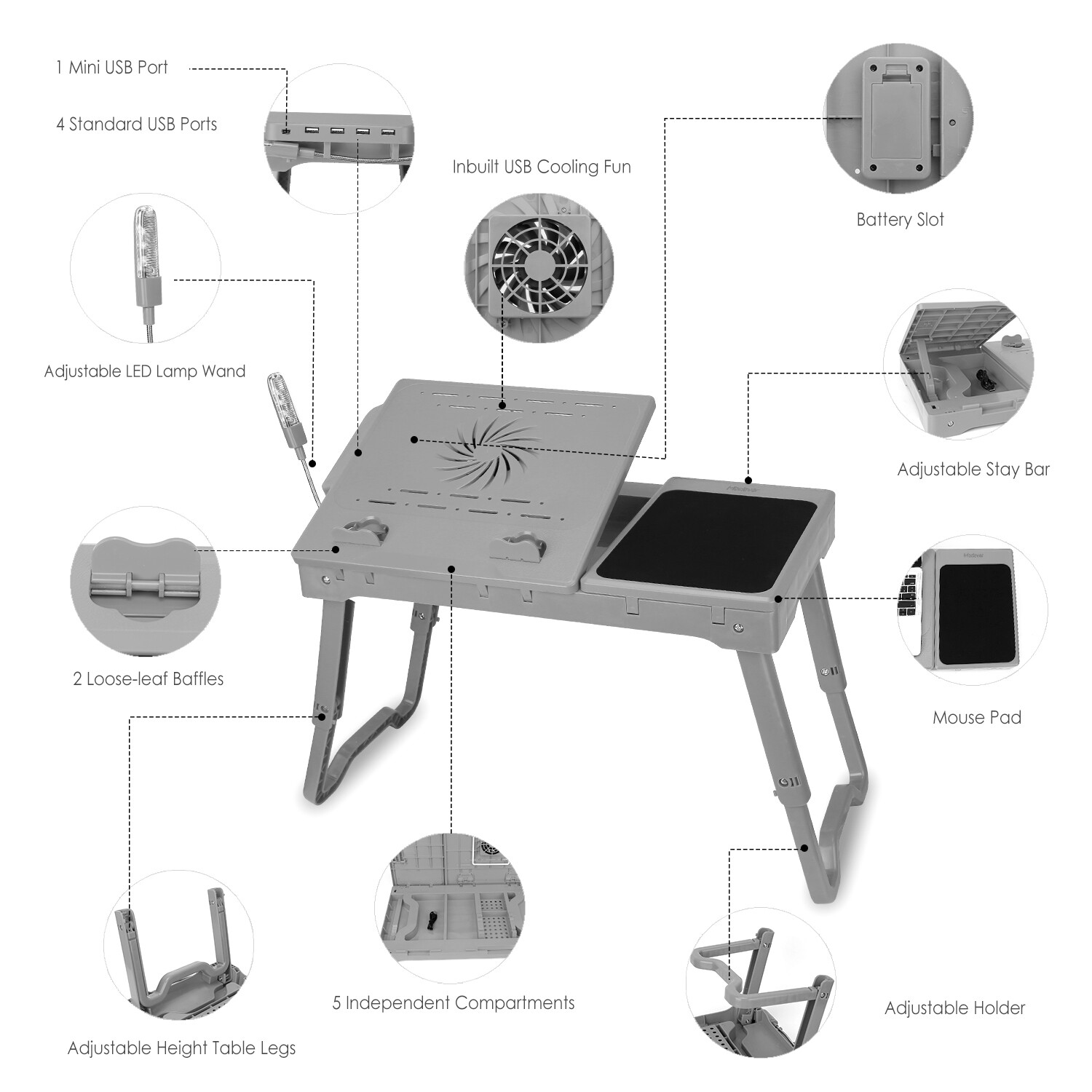 Portable Laptop Notebook Table Foldable Stand Sofa Bed Lap Tray Computer Desk