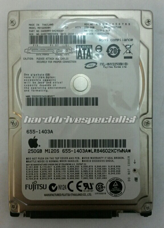 Fujitsu MHY2250BH 250GB SATA Laptop Drive P/N:CA06889-B42900AP S/N:K43CT8B2SNPB