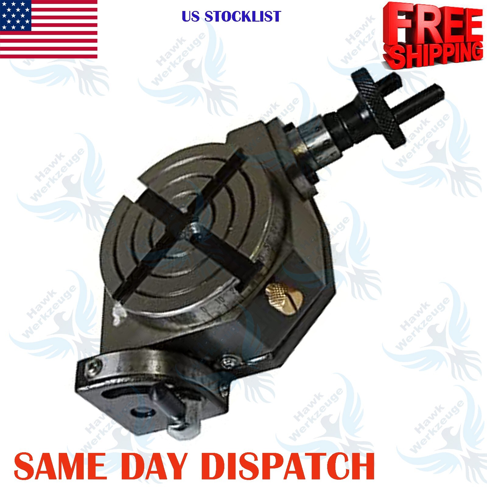 NEW Tilting Rotary Table (4 Slots) 3" Inches 75MM for Milling, Metalworking HAWK