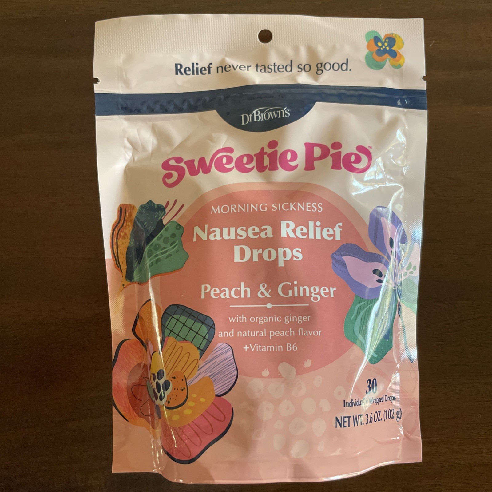 Sweetie Pie Organics Morning Sickness Nausea Relief Drops Peach & Ginger 4 Oz