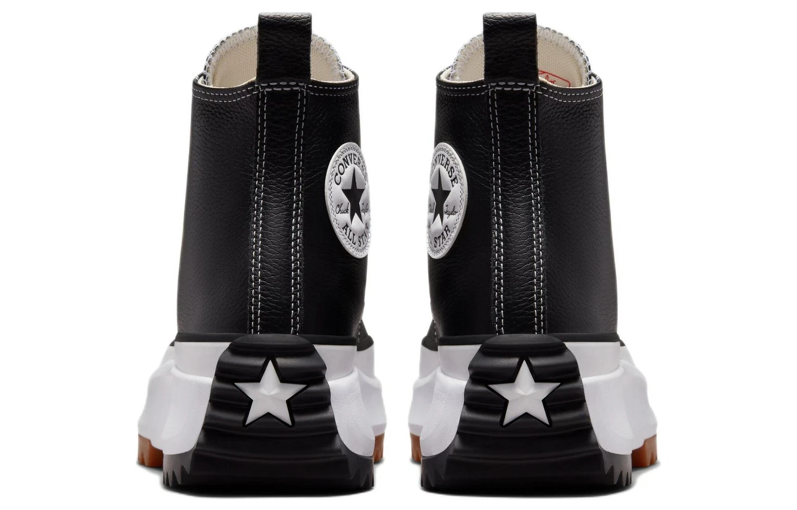 Converse Run Star Hike Hi Black Leather White Platform Shoes Womens 6.5-10