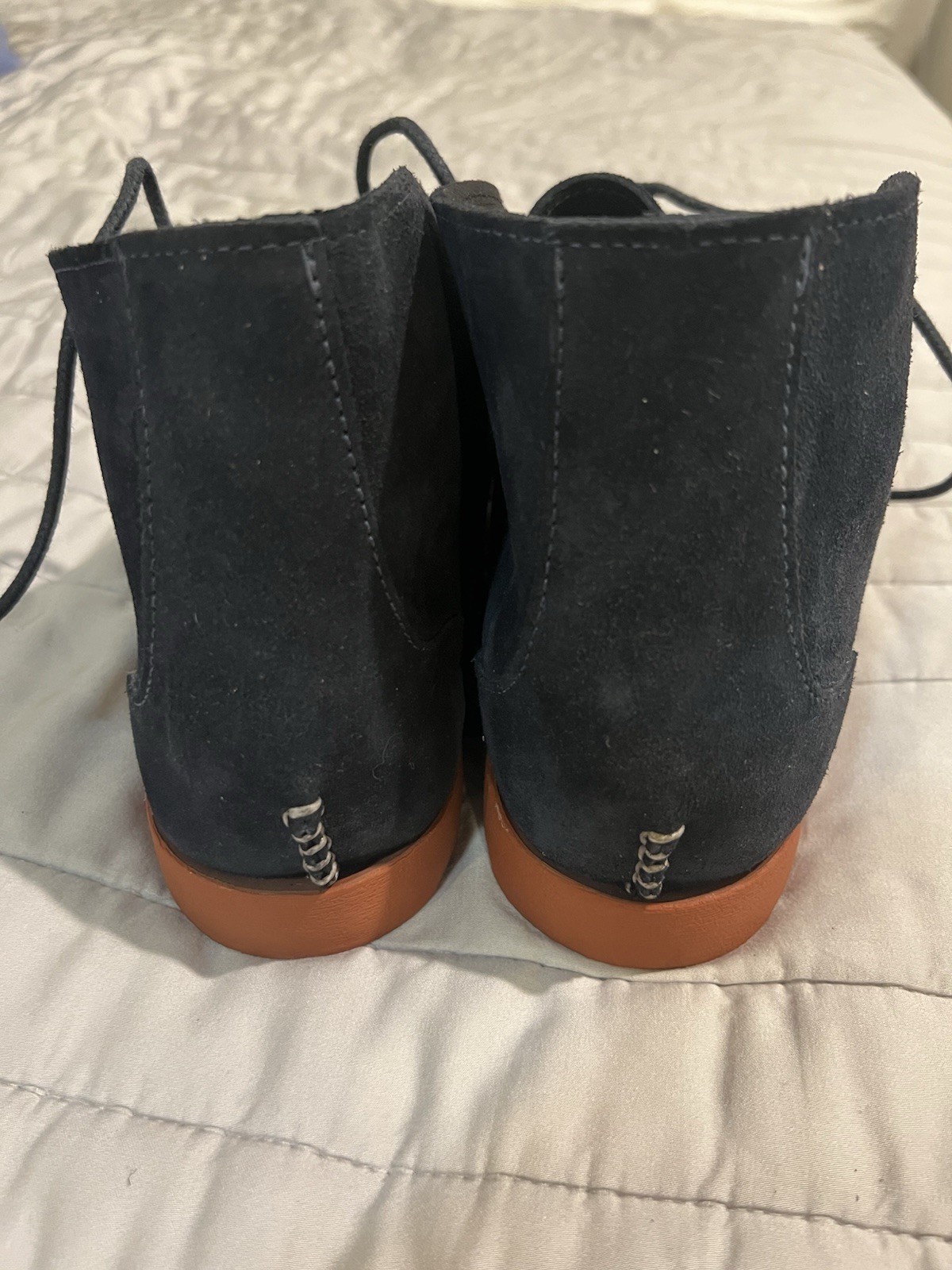 Quoddy Men’s Kennebec Chukka, Navy Suede, Vibram Sole, Size 11