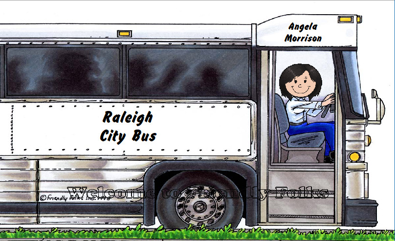 Personalized Bus Driver Picture - Makes a great gift!