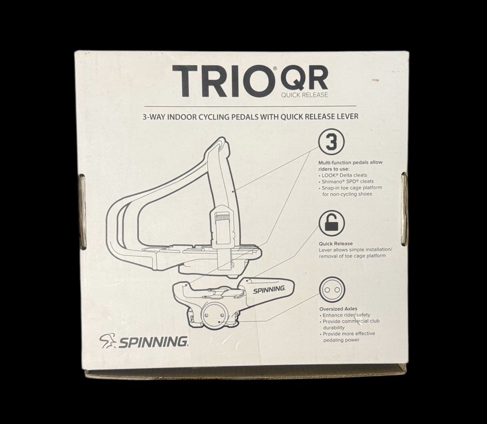 Spinning Trio QR 3 Way Indoor Cycling Pedals/ Quick Release Lever Threadless