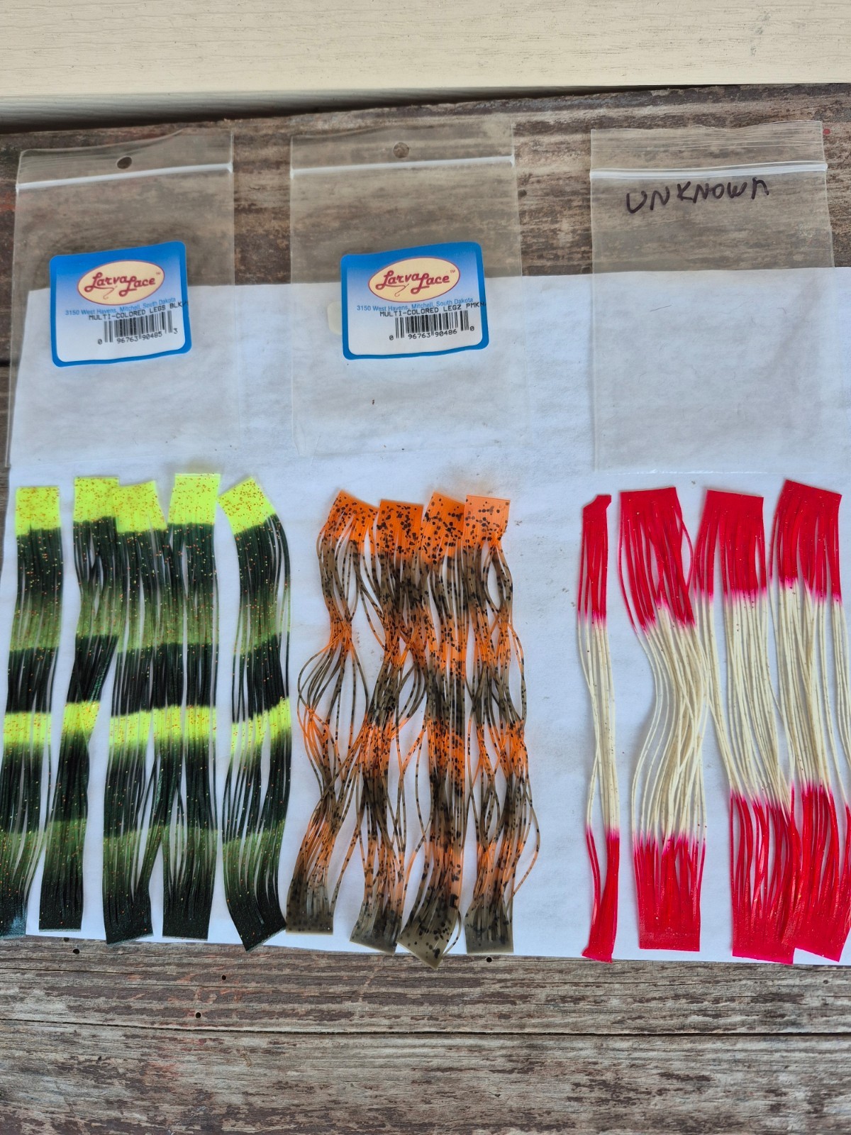 3pks Silicone legs Used  3 Different colors what you see is what you are getting
