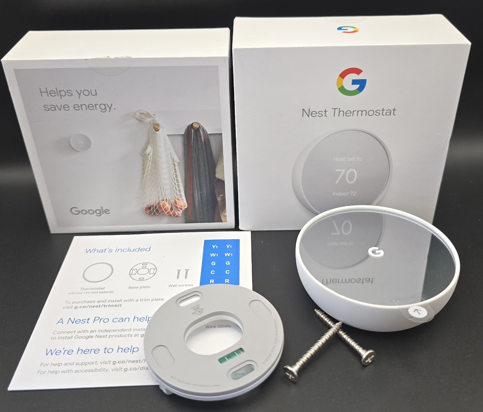 Google Nest Thermostat Model G4CVZ Snow White WIFI Smart Programmable NEW