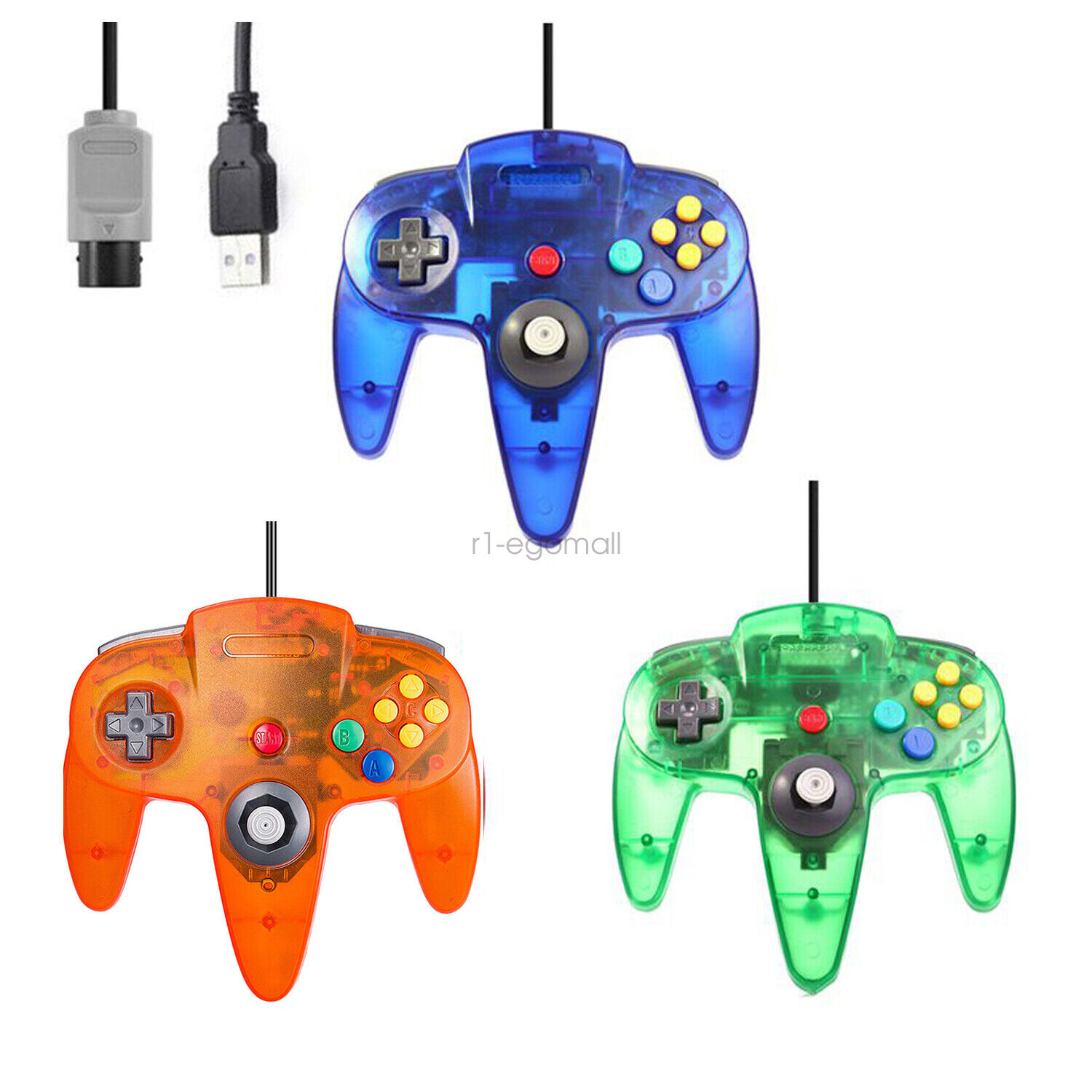 New USB/N64 Controller Gamepad Wired Game Joypad for Nintendo 64 Console/PC Mac