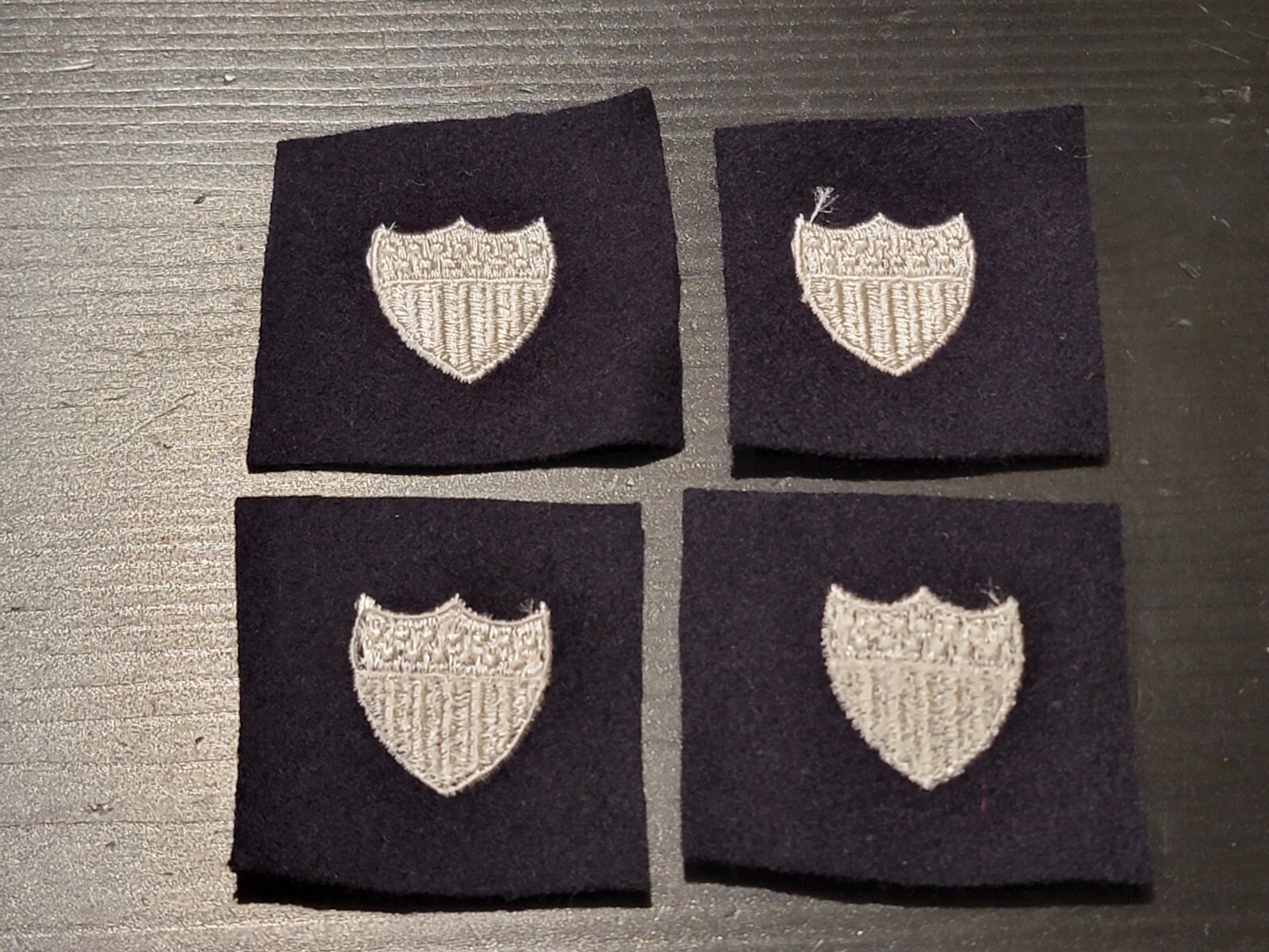 Original Vietnam US Coast Guard Sleeve Shield Blue Wool Pair