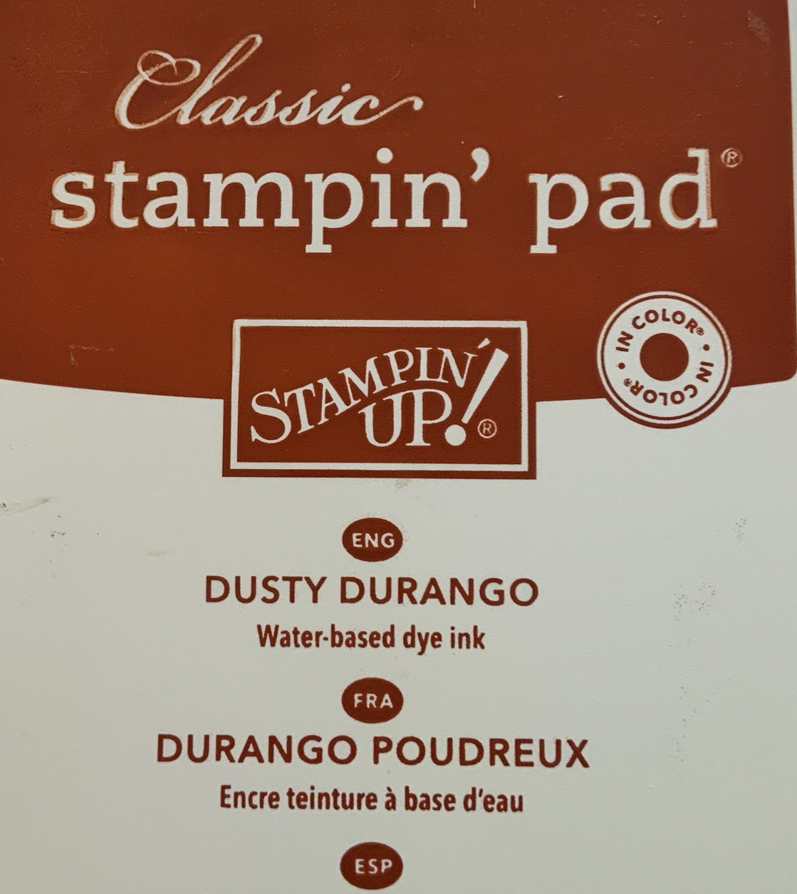 Stampin Up Ink Pad DUSTY DURANGO 2018 Retired Classic Design AS IS FLAWED