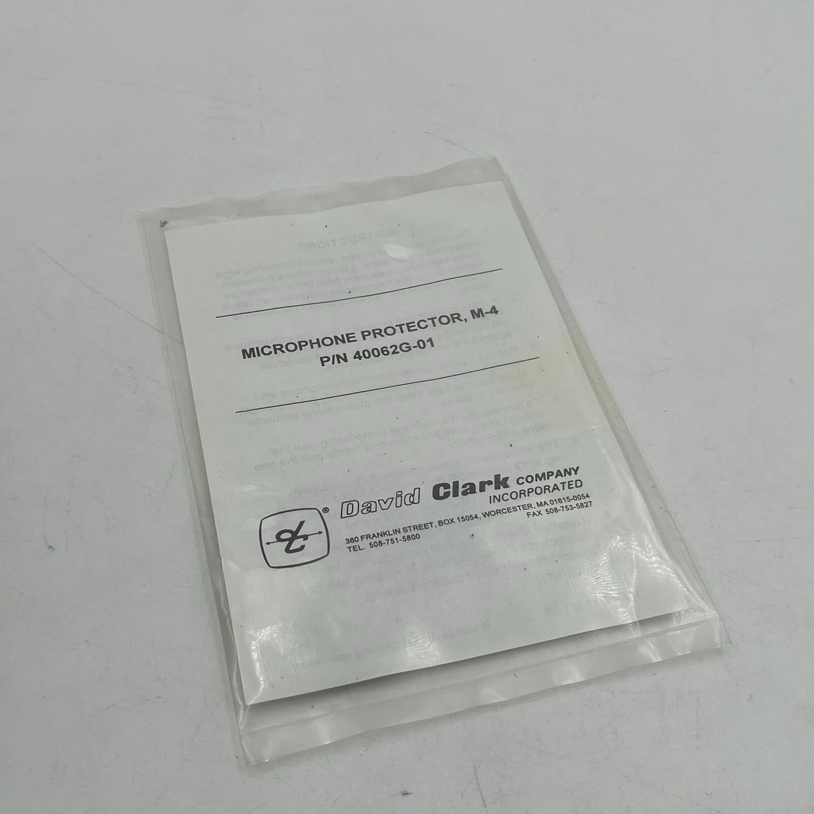 ORIGINAL DAVID CLARK MIC MUFF / MICROPHONE PROTECTOR COVER  M-4 p/n 40062G-01