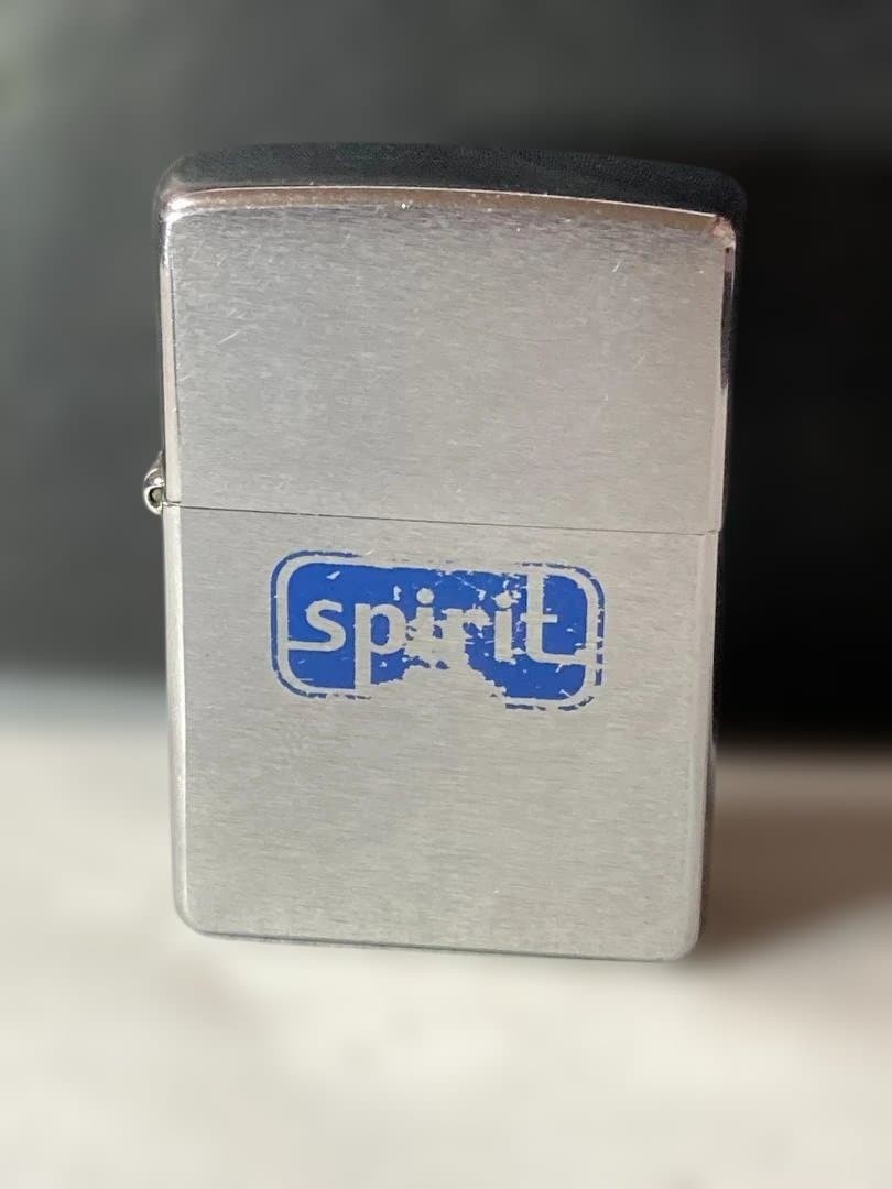 Zippo lighter, Spirit logo, silver, manufactured in 2000.