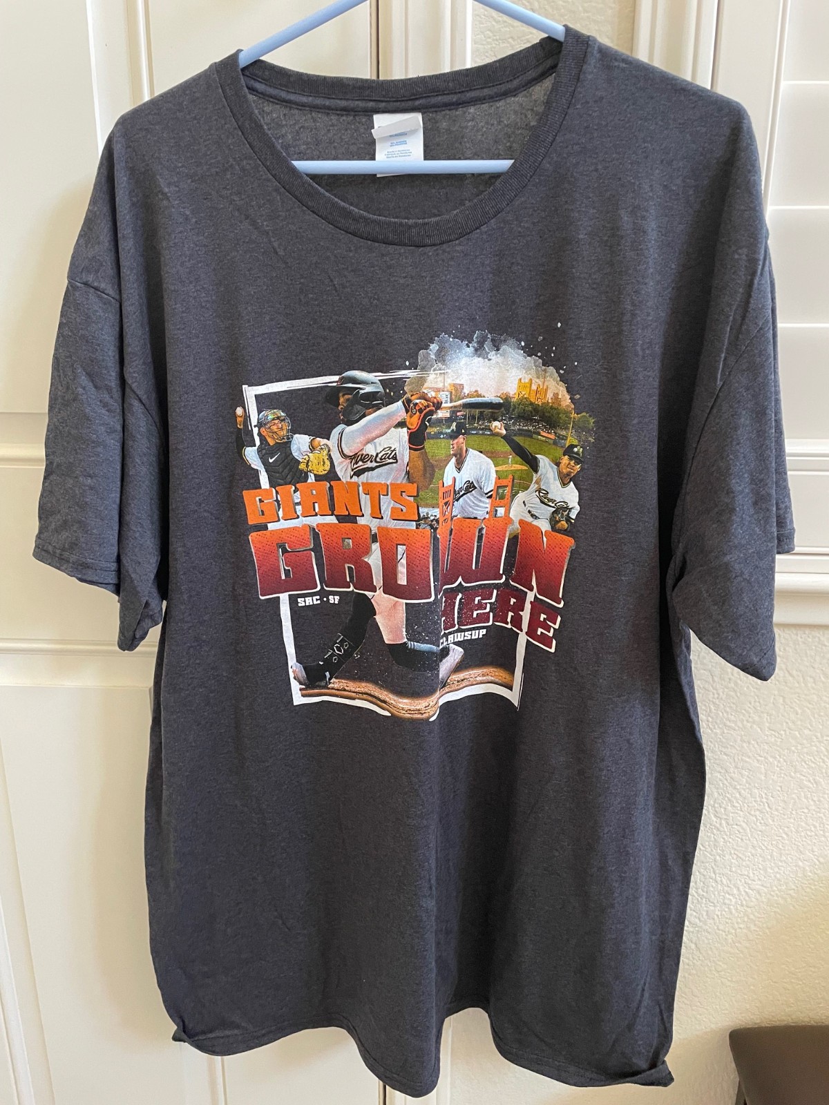 GIANTS GROWN HERE T-Shirt San Francisco Giants River Cats 2XL * NEW SGA 8/22/25