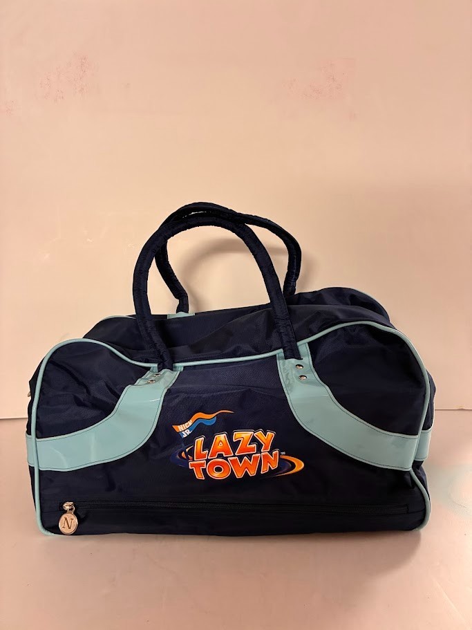 N Logo Lazytown Show Sports Gym Bag Medium Sized Zip Closure