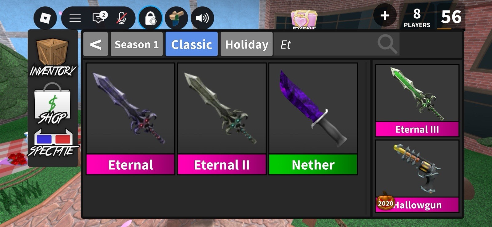 Murder Mystery 2 knives) Eternal, Eternal II, Eternal III, Eternal IV,