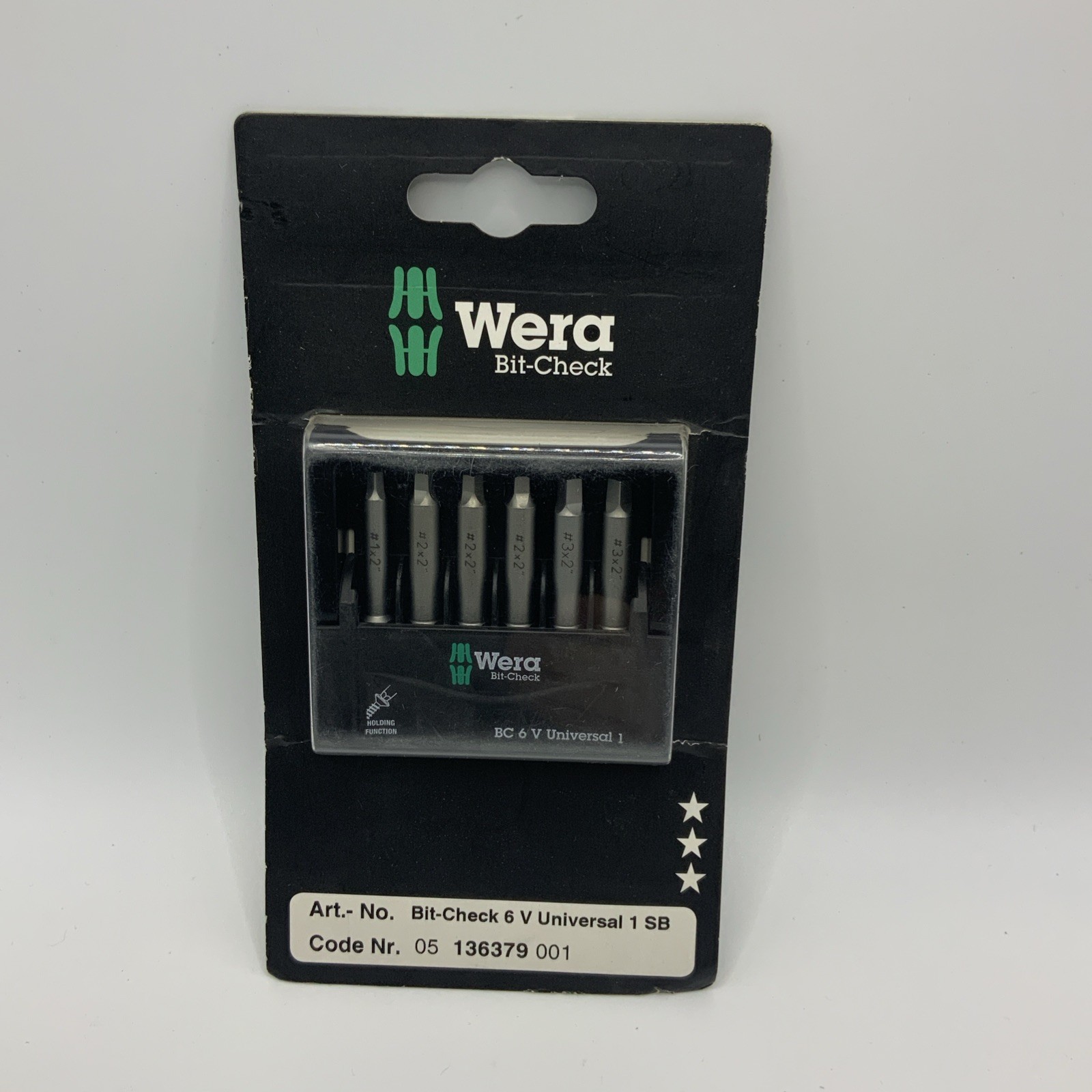 Wera Tools 5136383001 Bit-Check 6 Impaktor 1EA Phillips, Square, and Star Bits