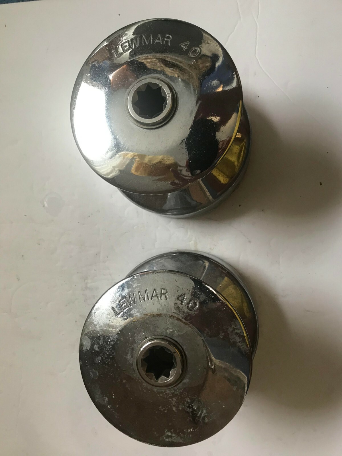 Used Pair Chromed Bronze Lewmar 40 Winches (Lot #1807)