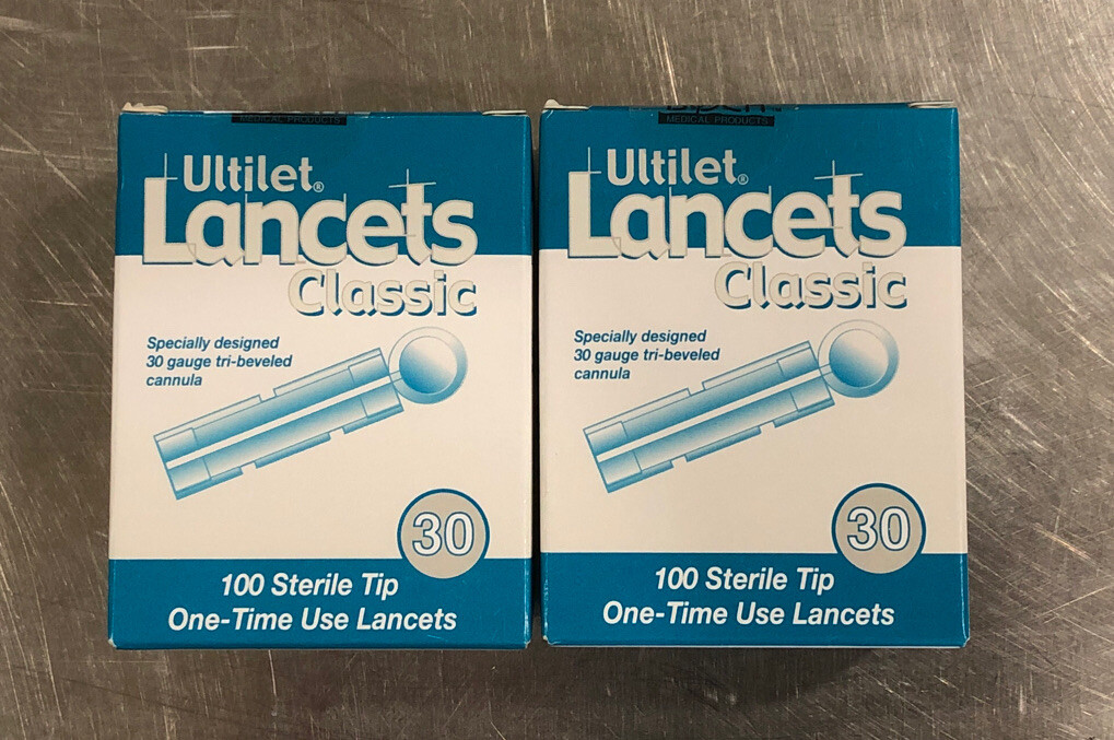 Lot Of 2 Ultilet Lancets Classic 30 - 100 Sterile Tip One-Time Use lancets