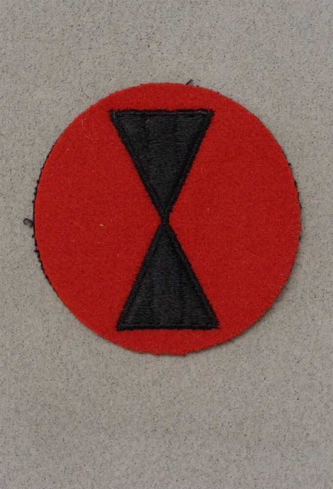 c.1940 era Army Patch 0775: 7th Division - embroidered on felt