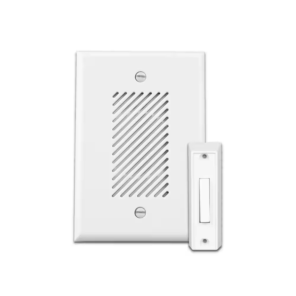 Wired Single-Gang Electronic Door Chime Kit with Lighted Button