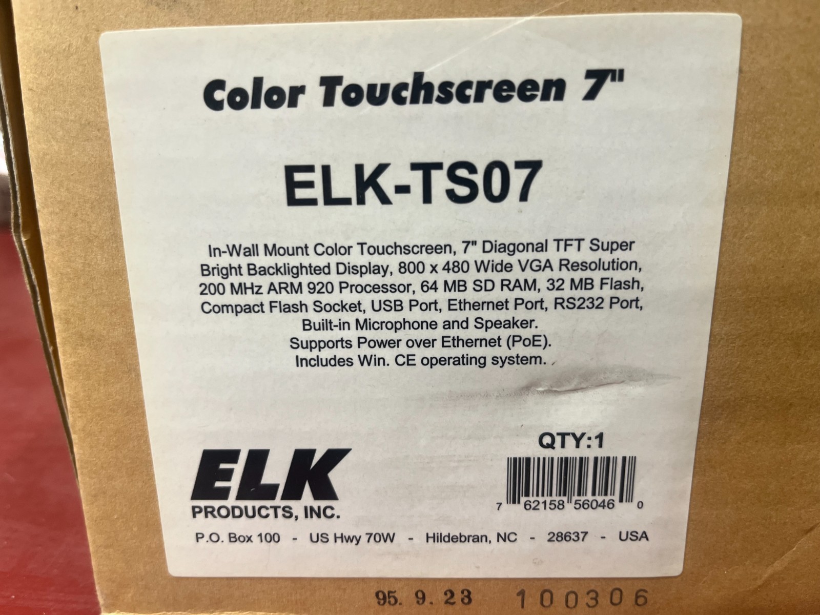 ELK ELK-TS07 7" Touchscreen for M1 Controllers