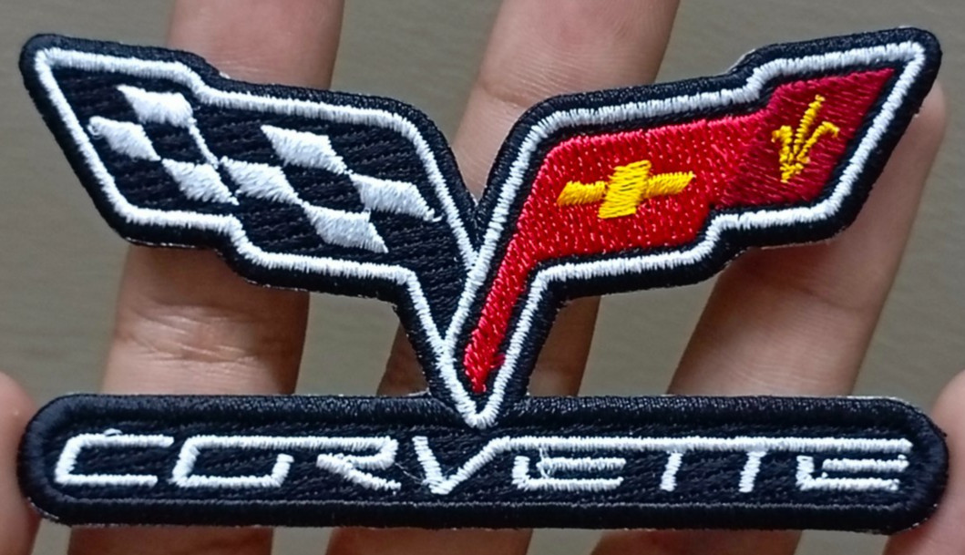 Corvette Racing Flags Sports Car Logo Iron On Patch-Sew Patch-Embroidered Patch