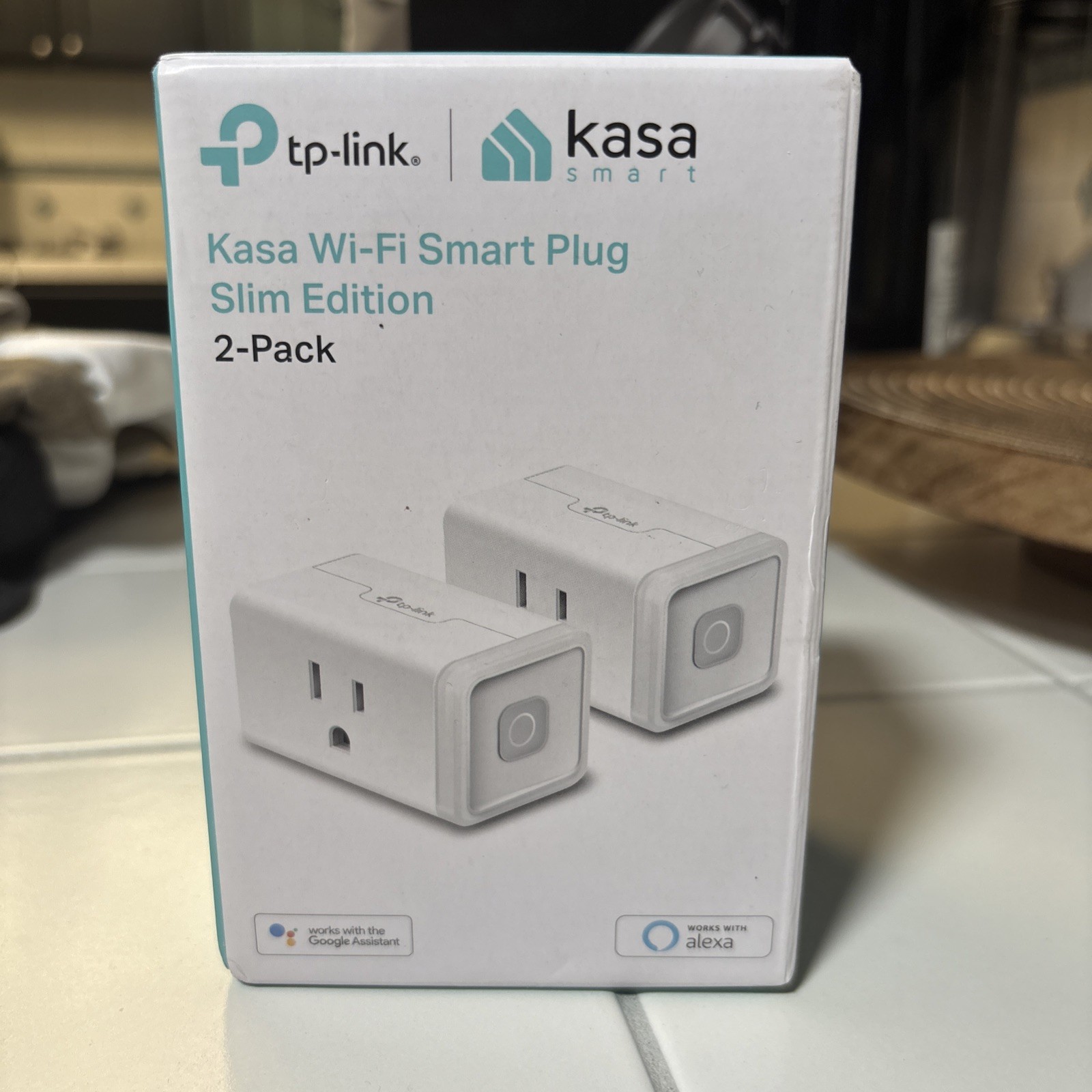 New TP-Link KP100 Kasa Wi-Fi Smart Plug Slim Edition (Pack of 2)