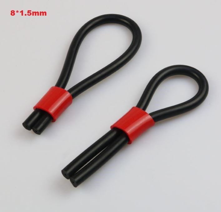2 Conductive Rubber Loops Big Adjustable Tubing - For Tens Estim Erostek 8mm OD