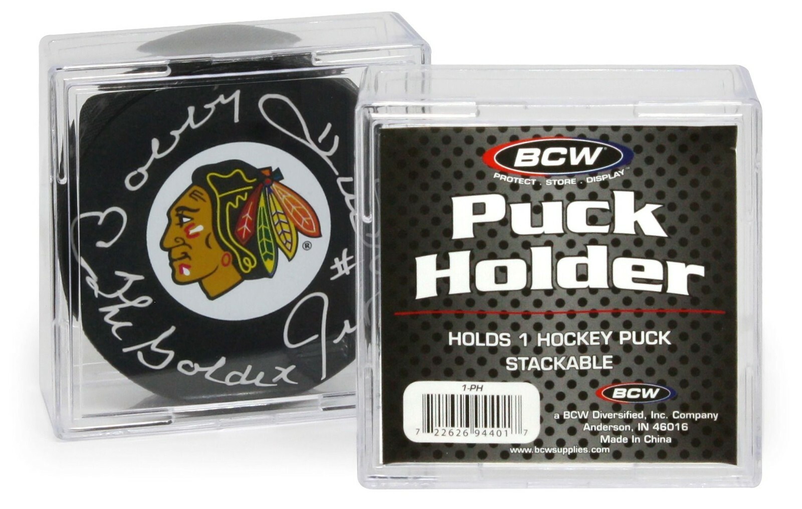 (4 Pack) BCW Square Hockey Puck Holder Cube Case Stackable For Regulation Pucks