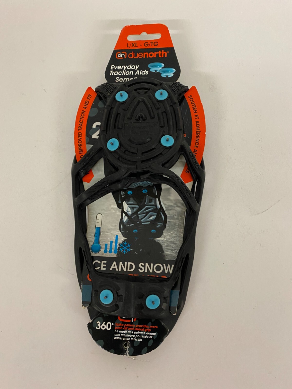 Due North Everyday Ice Snow Traction Aids Gripper Grips Spikes L/XL
