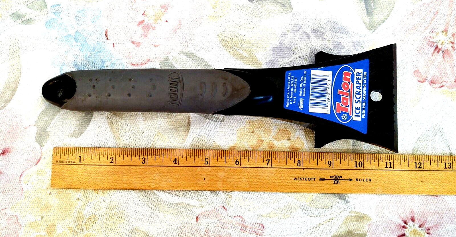 ICE SCRAPER ~~Rubber Grip Push-Pull Scraping Action HOPKINS Talon NEW!