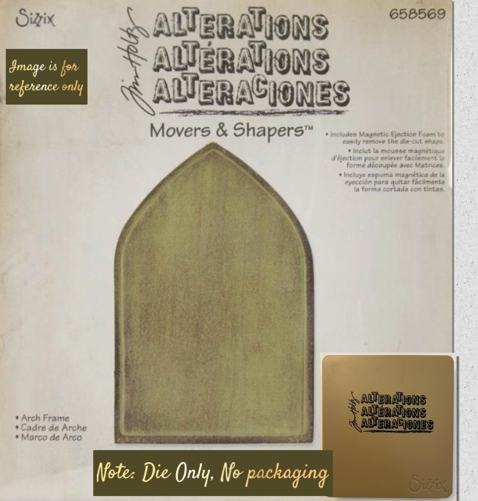 Tim Holtz ARCH FRAME Sizzix Die 658569 Alterations Movers & Shapers Die Only