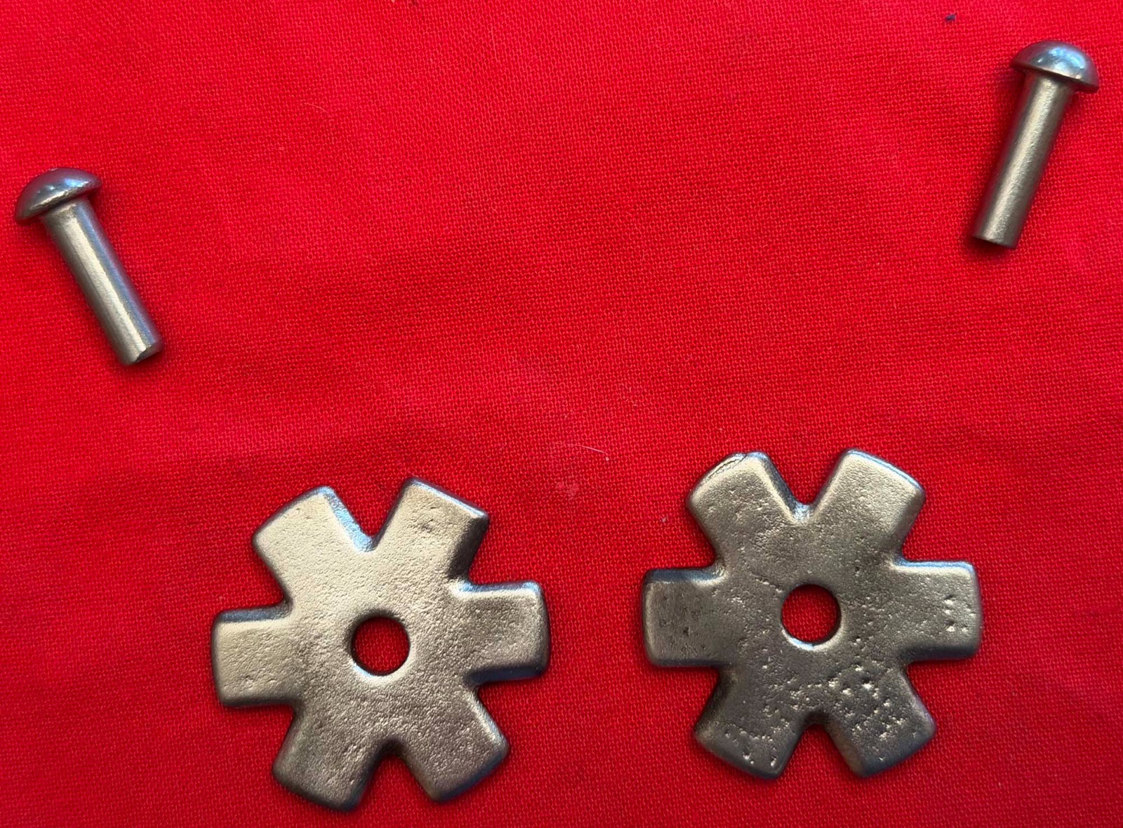 OLD STOCK 1 1/4" Handmade 6-Point Blunt  COWBOY VAQUERO SPUR ROWELS & Pins
