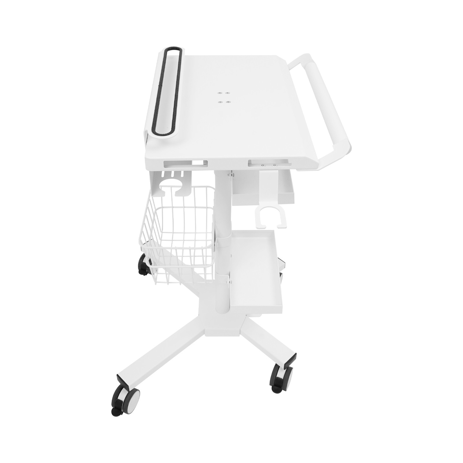 Laptop Workstation Cart, Medical Cart With Wheels, Cart With Scanner Holder
