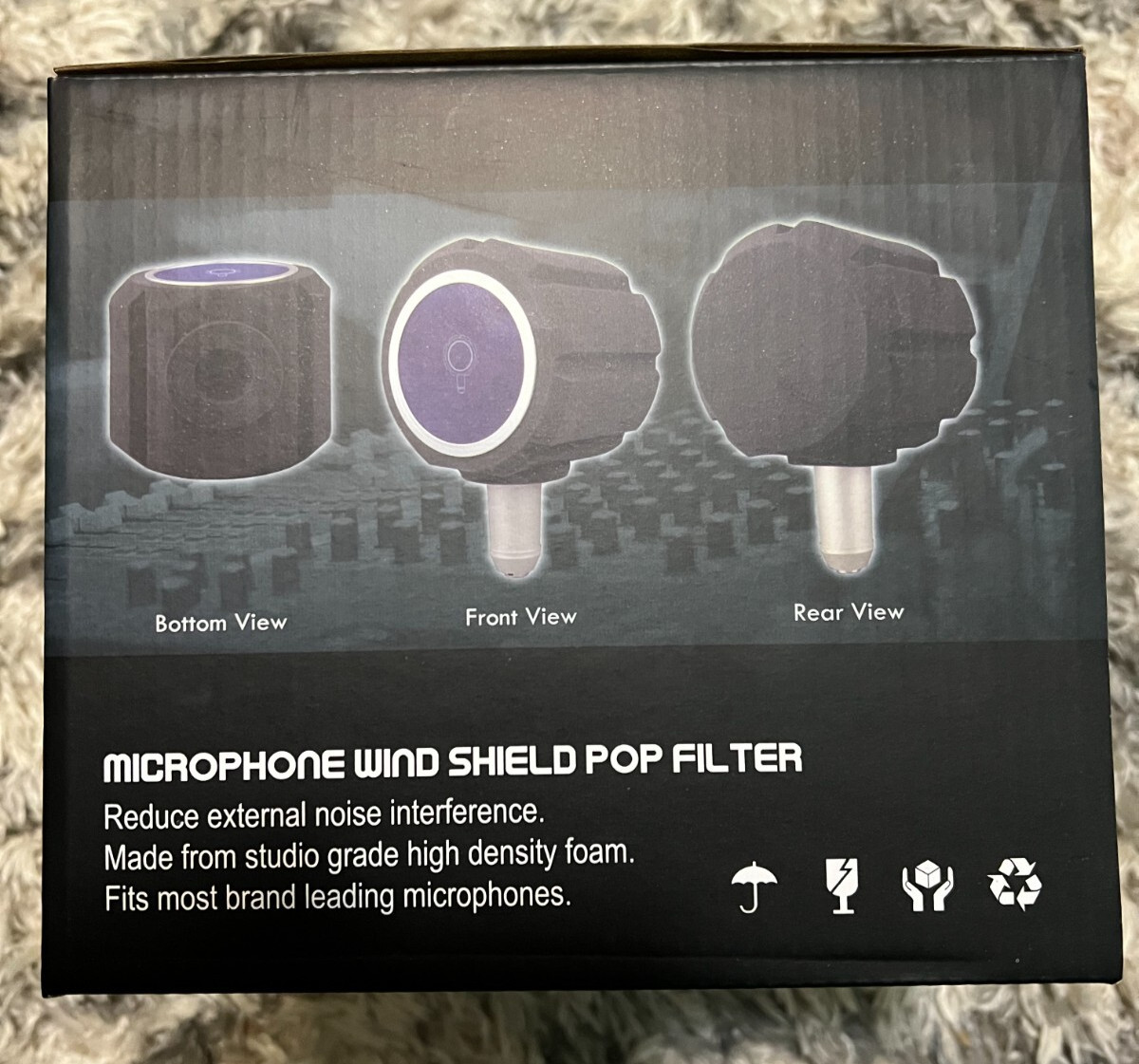 Microphone Isolation Shield Pop Filter Wind Acoustic Sponge Sound Absorbing