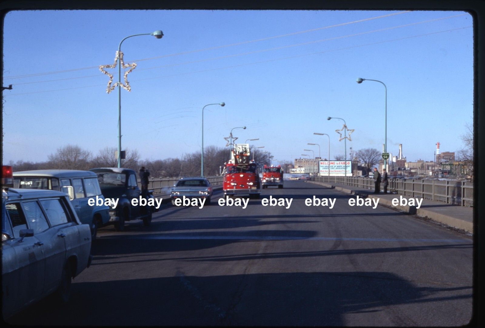 Fargo ND Dec 1968 Fire Trucks & Police Car Fire Apparatus Slide