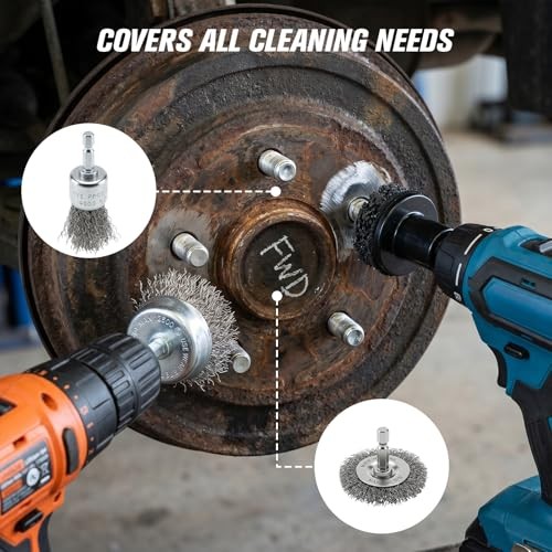 Wheel Hub Cleaning Tool Kit, 17 PCS Wheel Stud Rust Remover Tool with Goggles