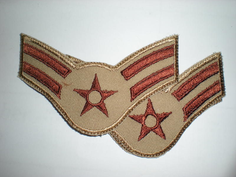 USAF DESERT DCU A1C RANK -FULL SIZE-1 PAIR- CUT EDGED