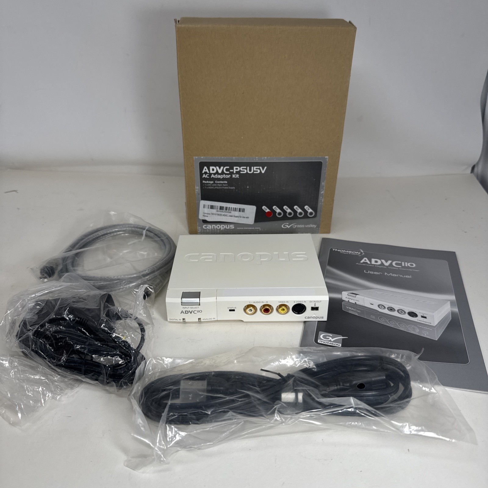 Canopus ADVC-110 Grass Valley Advanced Digital Video Converter & Cables Manual
