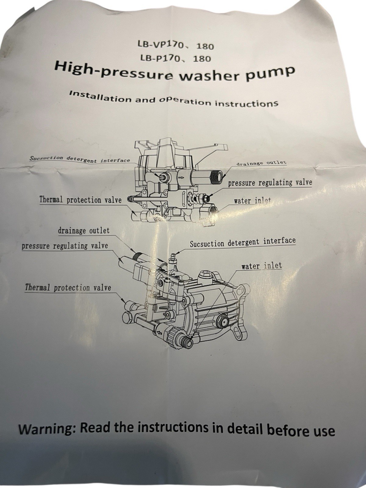 Vertical High-Pressure Washer Pump LB-P170 180