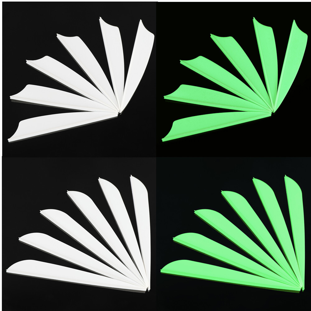 50X 1.75" 2" 2.5" 3" 4"Glow in Dark Archery Arrow Rubber Vanes Feather Shaft DIY