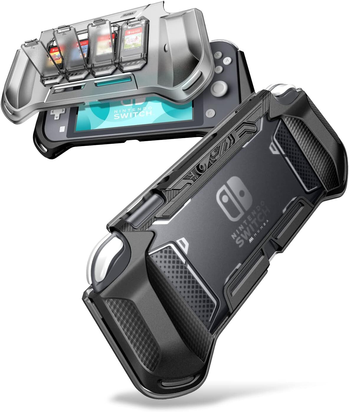 For Nintendo Switch or OLED or Lite Grip Case Hard Shell Protective Cover BLACK