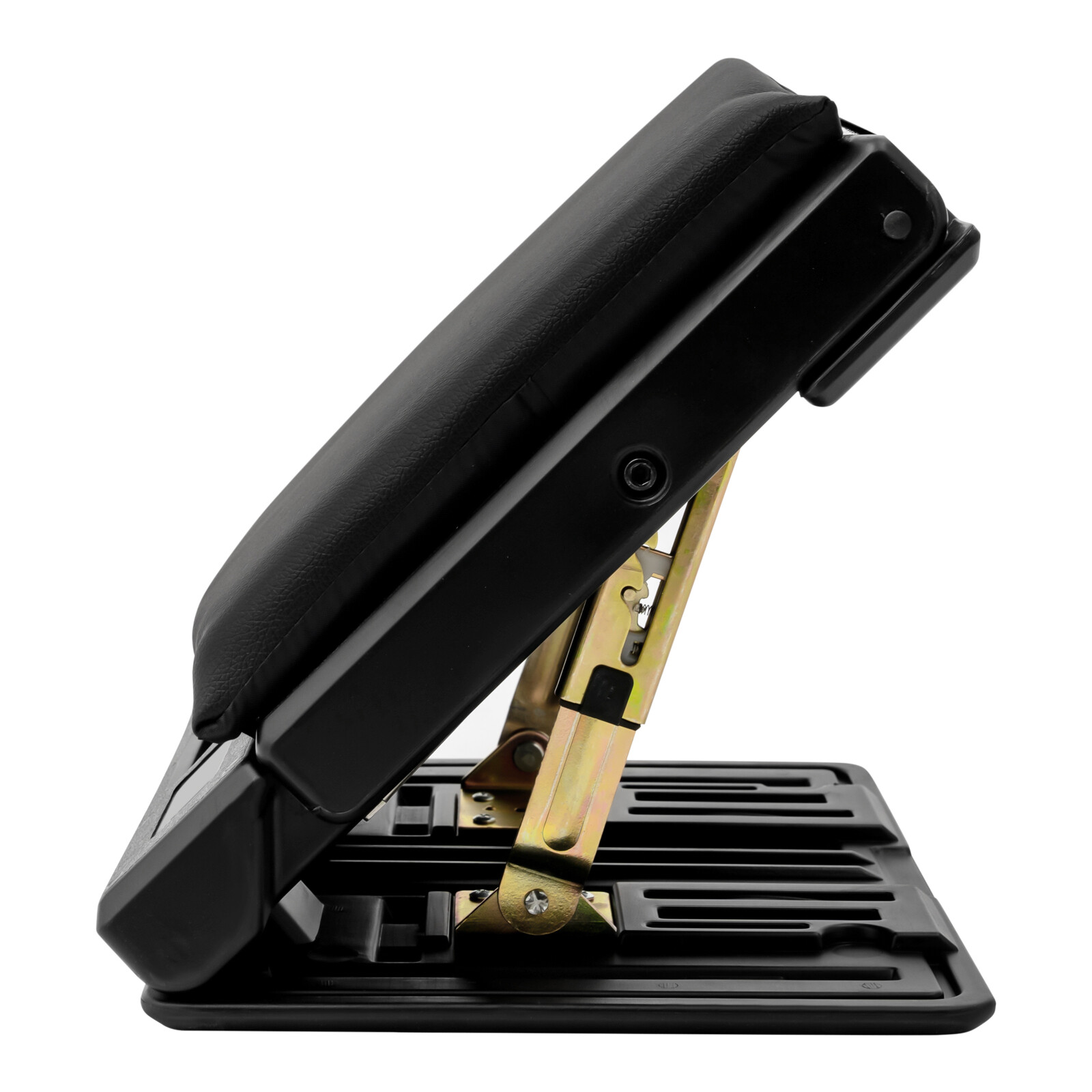 12.4*12.4*3.35in Black ABS& PU& Sponge& Copper Ergonomic Foldable Footrest ﻿ ﻿