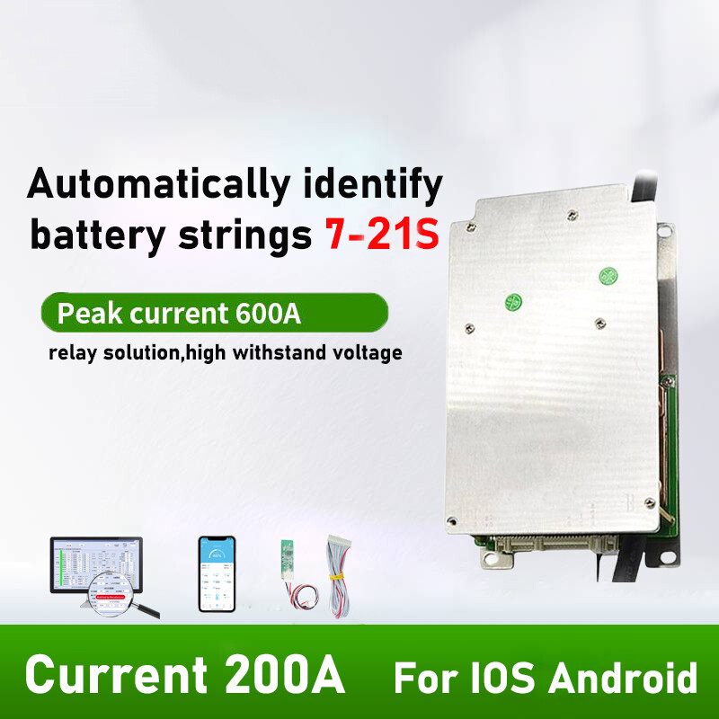 JBD Smart BMS 7S to 21S LiFePO4 Li-ion Continuous Current 200A UART RS485 CAN