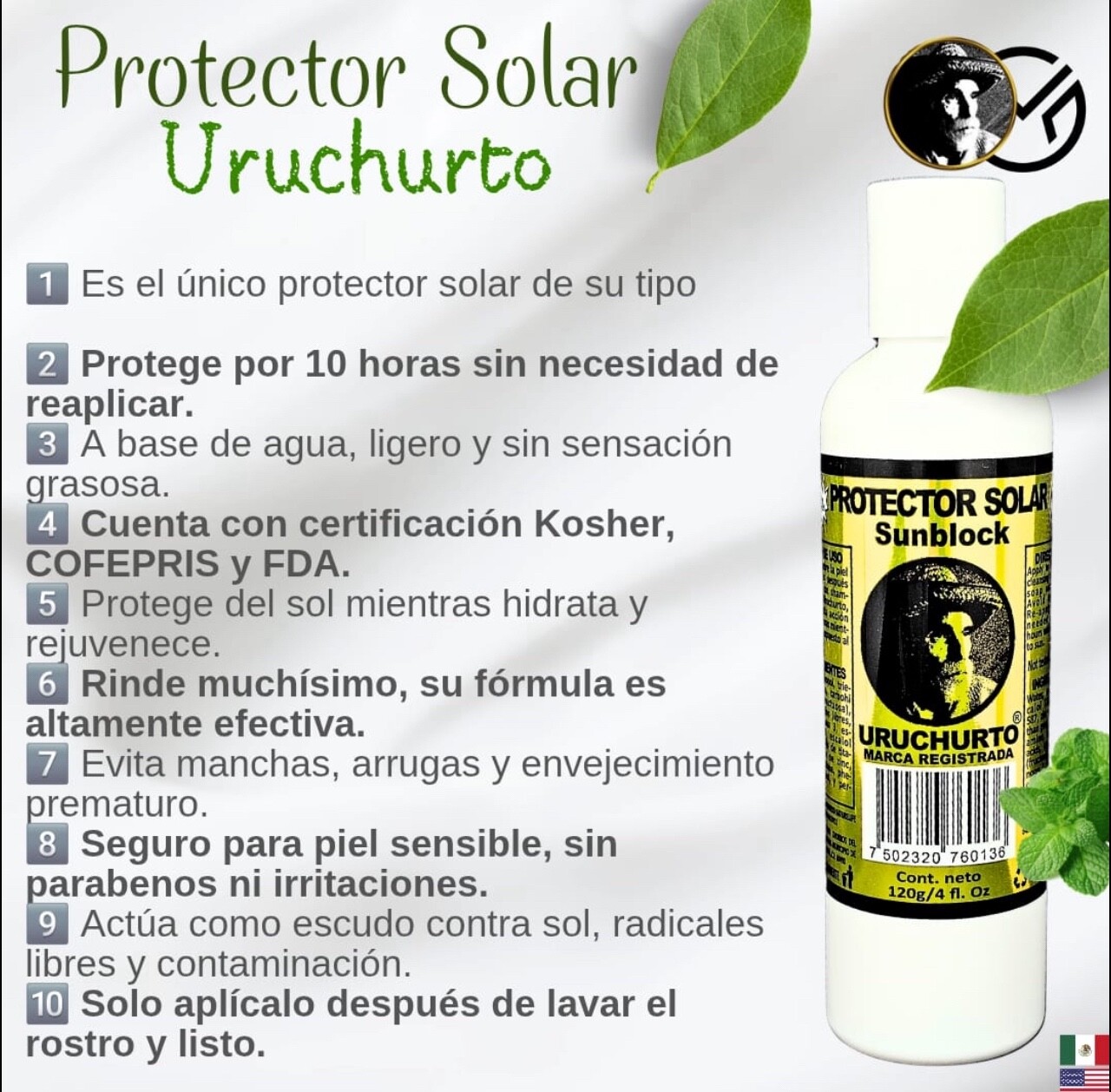 URUCHURTO PROTECTOR SOLAR BASE AGUA