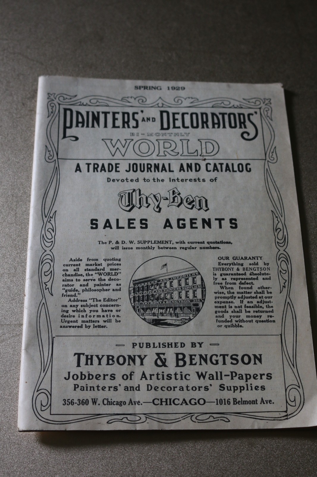ORIGINAL 1929 Thybony & Bengtson Painters' and Decorators' World catalog Thy-Ben